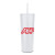 Custom Natick 27oz. Double Wall SS Mug with Straw - White
