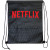 Custom Wave NW Drawstring Backpack - Black