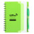 Custom 5" x 7" Recycled Dual Pocket Spiral Notebook w Pen - Lime