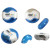 Custom Round Pencil Sharpener Eraser Combo, Full Color Digital - Translucent Blue
