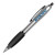 Custom Silhouette Satin Grip Pen, Full Color Digital- Silver/Translucent Black