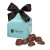 Custom Chocolate Sea Salt Caramels in Robin's Egg Blue Gift Box - Black Ribbon