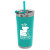 The Wanderer Custom 18 oz. Stainless Steel Insulated Straw Tumbler - Teal
