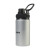 Custom Jett Aluminum Chug Lid Hydration Bottle - 16 Oz. - Silver - Side View with Handle Up