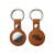 Custom Protective Leather Case for Apple Air Tag - Brown