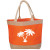 Laminated Jute Market Tote with Logo - Orange