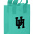 Custom 8 x 11 Color Frosted Shopping Bag with Gusset - Ink Imprint - Teal