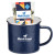 Custom 16 Oz. Specked Camping Mug Gift Set w/ Espresso Mix - Navy