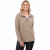 Custom Women's Hudson Eco Knit Half Zip Ribbed Sweater - Tan
