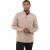Custom Men's Hudson Eco Knit Quarter Zip Ribbed Sweater - Tan
