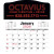 Custom Press-N-Stick Jumbo Header With 3-Month Calendar (12-Months)