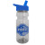 The Trainer - Custom 24 oz. Clear Sports Bottle with Flip Straw Lid - Royal Blue Lid