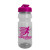 The Trainer - Custom 24 oz. Clear Sports Bottle with USA Flip Lid - Translucent Pink Lid