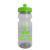 The Trainer - Custom 24 oz. Clear Sports Bottle with Pushpull Lid - Lime Green Lid