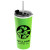 The Roadmaster Custom 18 oz. Travel Tumbler 2-in-1 Flip - Straw Hole Lid - Lime Green