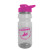 The Trainer - Custom 24 oz. Clear Sports Bottle with Drink Thru Lid - Pink Lid