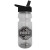 The Trainer - Custom 24 oz. Clear Sports Bottle with Flip Straw Lid - Black Lid