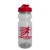 The Trainer - Custom 24 oz. Clear Sports Bottle with USA Flip Lid - Translucent Red Lid