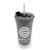 Custom Sentinel - 14 oz. Transparent Tumbler 2-in-1 Flip - Straw Hole Lid - Smoke