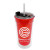 Custom Sentinel - 14 oz. Transparent Tumbler 2-in-1 Flip - Straw Hole Lid - Translucent Red