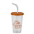 Custom 16 oz. Insulated Straw Tumbler with Flex Straw - Translucent Orange with Translucent Orange Lid