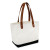 Custom Large Classic Leather Handle Tote - Natural with Black