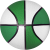 Custom 7" Mid-Size Rubber Basketball Colors - Green/White