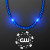 Custom Blue LED Bead Necklace with Black Poker Chip Medallion
