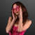 Custom LED Pink Heart Glasses, No Lens, Novelty Eyeglasses - 1