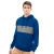Custom Premium Cotton Blocked Fleece Pullover Hoodie - Model Wearing Royal Hoodie