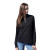 Custom WomenÕs Grid 1/4 Zip Pullover - Model Wearing Black Pullover