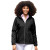 Custom Women's Club Jacket - Model Wearing Black With Dark Grey