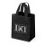 Custom Jewel Gloss Eurotote - Black -  Side View With Handle