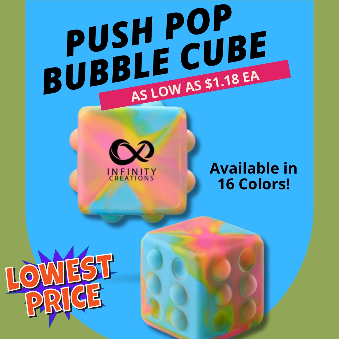 Push Pop Bubble Cube - as low as $1.18 each - available in 16 colors