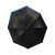 Custom 47" Arc Extended Coverage Umbrella - Black With Royal Top View 