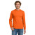 Custom Gildan - Heavy Cotton 100% Cotton Long Sleeve T-Shirt - Safety Orange Front View    