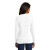 Custom Port & Company Women's Long Sleeve Core Cotton Tee - White Back View 