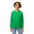Custom Gildan Youth Heavy Cotton 100% Cotton Long Sleeve T-Shirt - Irish Green Front View 