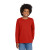 Custom Gildan Youth Heavy Cotton 100% Cotton Long Sleeve T-Shirt - Red Front View