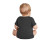 Custom Rabbit Skins Infant Short Sleeve Baby Rib Bodysuit - Black Back Side 