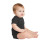 Custom Rabbit Skins Infant Short Sleeve Baby Rib Bodysuit - Black Side View
