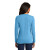 Custom Port & Company Women's Long Sleeve Core Cotton Tee - Aquatic Blue Back View
