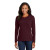 Custom Port & Company Women's Long Sleeve Core Cotton Tee - Athletic Maroon Front View