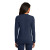 Custom Port & Company Women's Long Sleeve Core Cotton Tee - Navy Back VIew