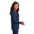 Custom Port & Company Women's Long Sleeve Core Cotton Tee - Navy Side VIew