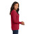 Custom Port & Company Women's Long Sleeve Core Cotton Tee - Red Side View