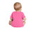 Custom Rabbit Skins Infant Short Sleeve Baby Rib Bodysuit - Hot Pink Back View