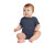 Custom Rabbit Skins Infant Short Sleeve Baby Rib Bodysuit - Navy Blue Front View