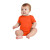 Custom Rabbit Skins Infant Short Sleeve Baby Rib Bodysuit - Orange Front View