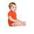 Custom Rabbit Skins Infant Short Sleeve Baby Rib Bodysuit - Orange Side View